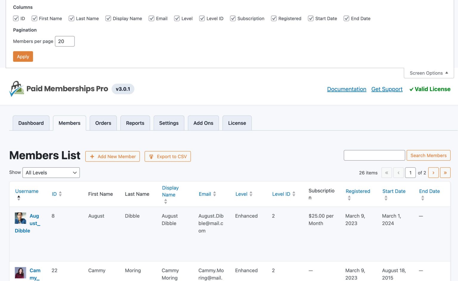 Paid Memberships Pro Members