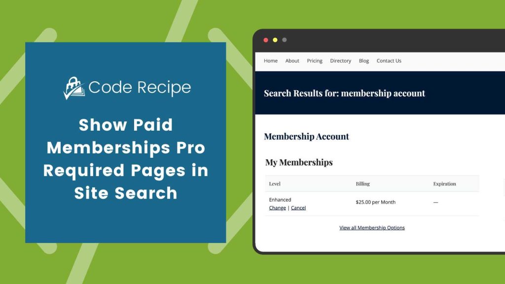 Banner Image for Show the Paid Memberships Pro Required Pages in Site Search