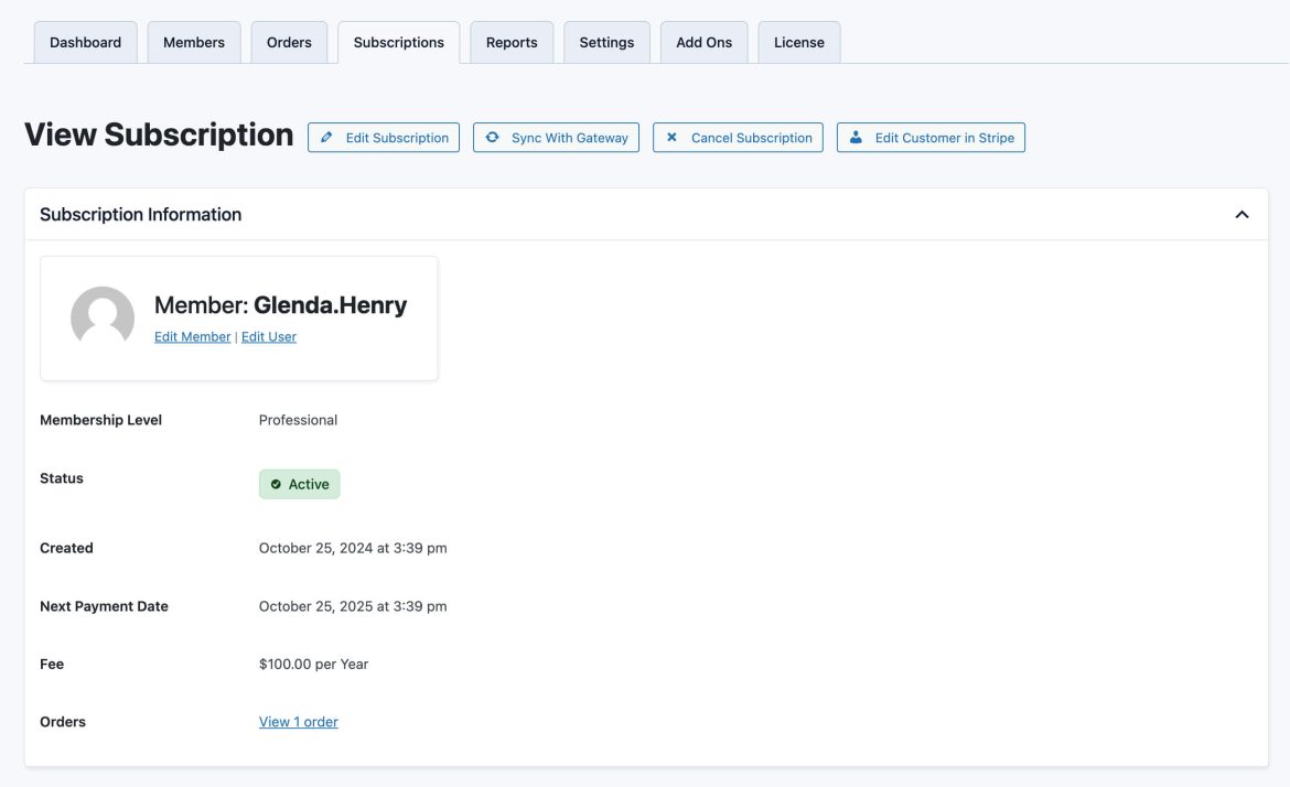 Paid Memberships Pro Subscriptions