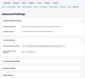 PMPro Initial Setup Step 11. Advanced Settings