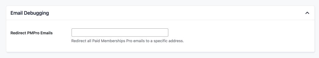 Screenshot of the Email Debugging section in Toolkit Options