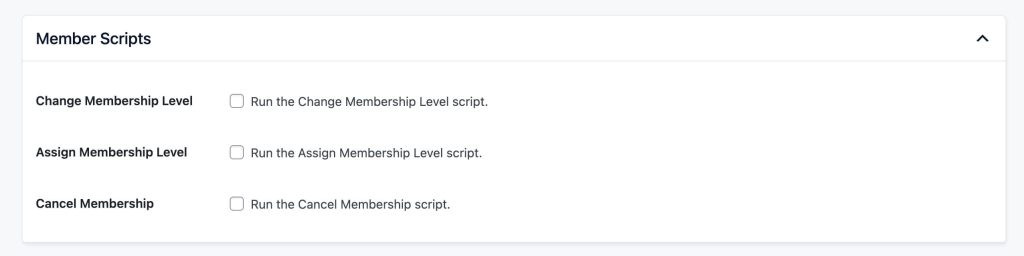 Screenshot of the Member Script section in the Database Script tab