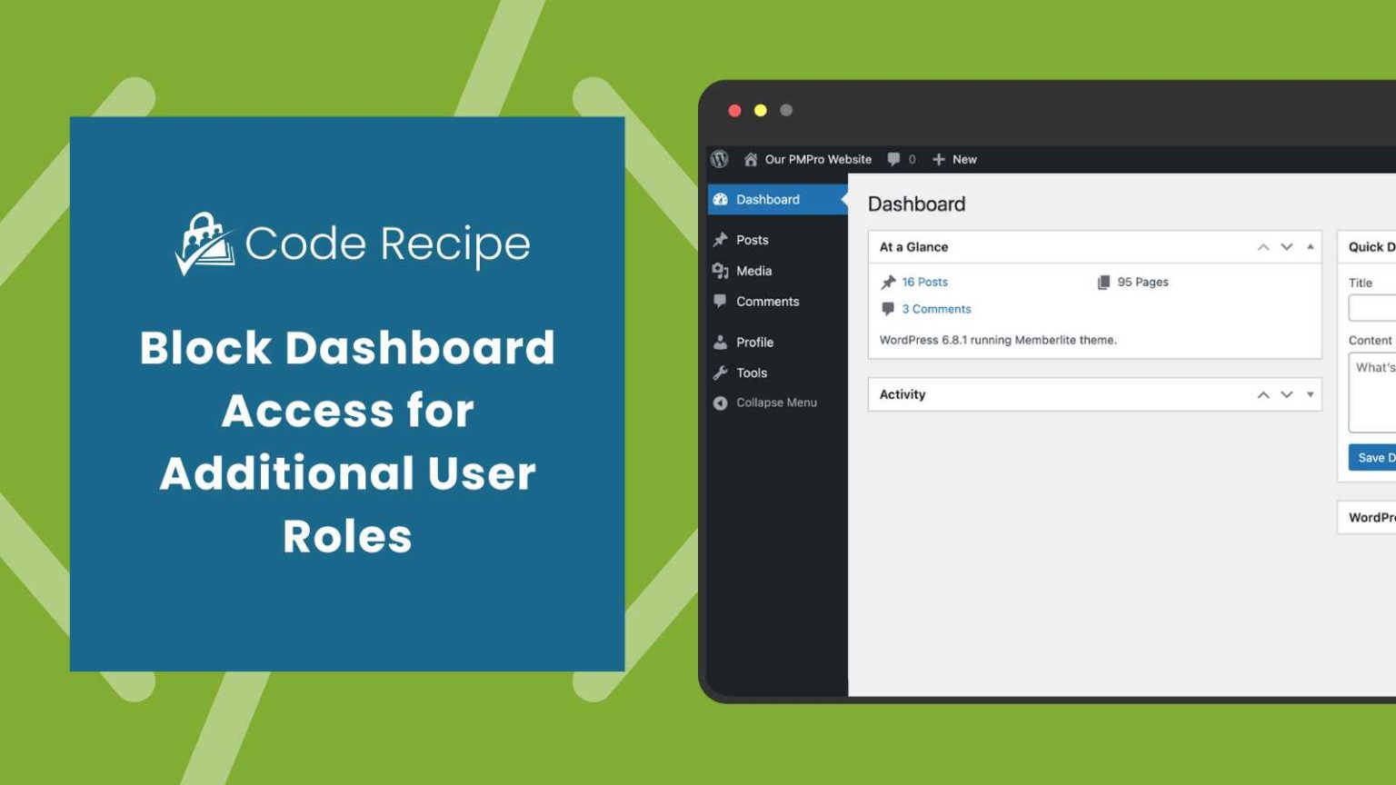 Block WordPress Dashboard Access for Additional User Roles
