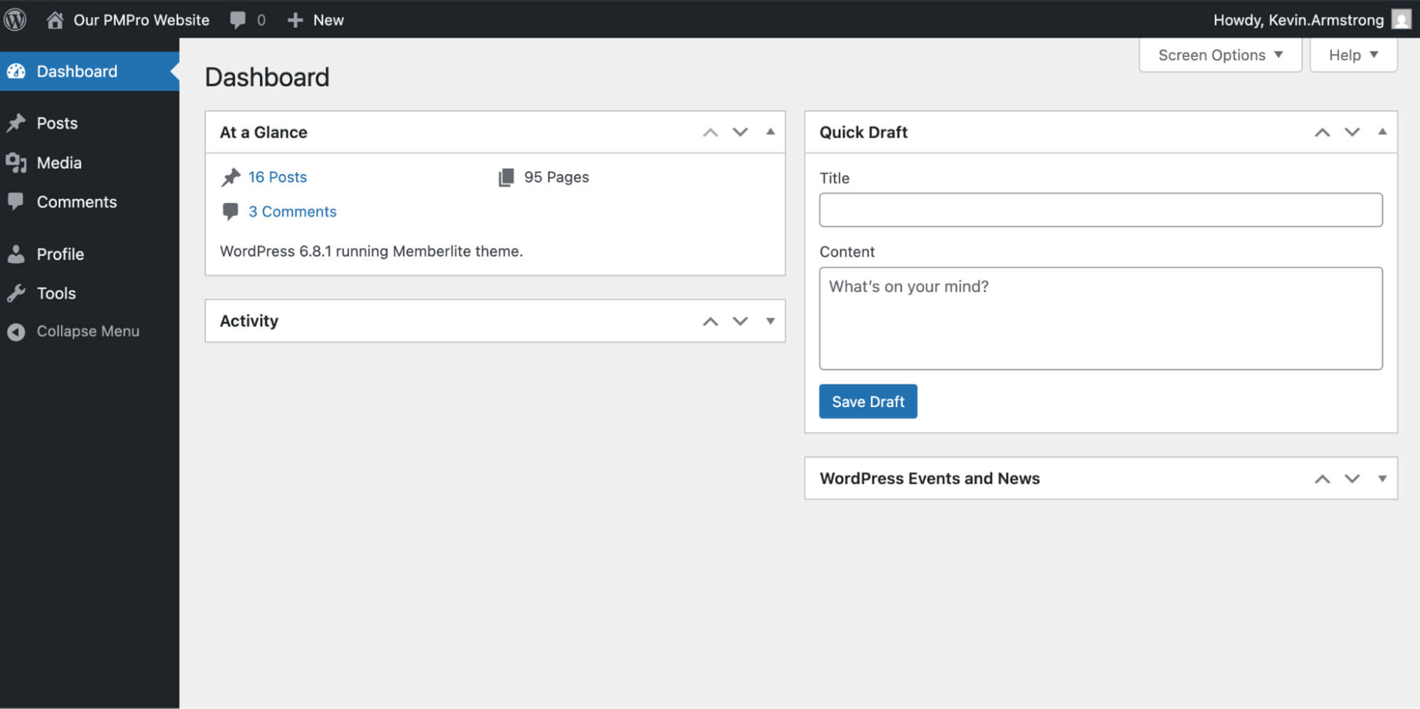 Screenshot of blocking dashboard access for additional user roles in WordPress