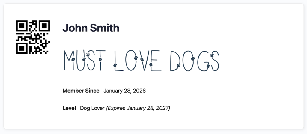 Membership Card Example With Company Logo