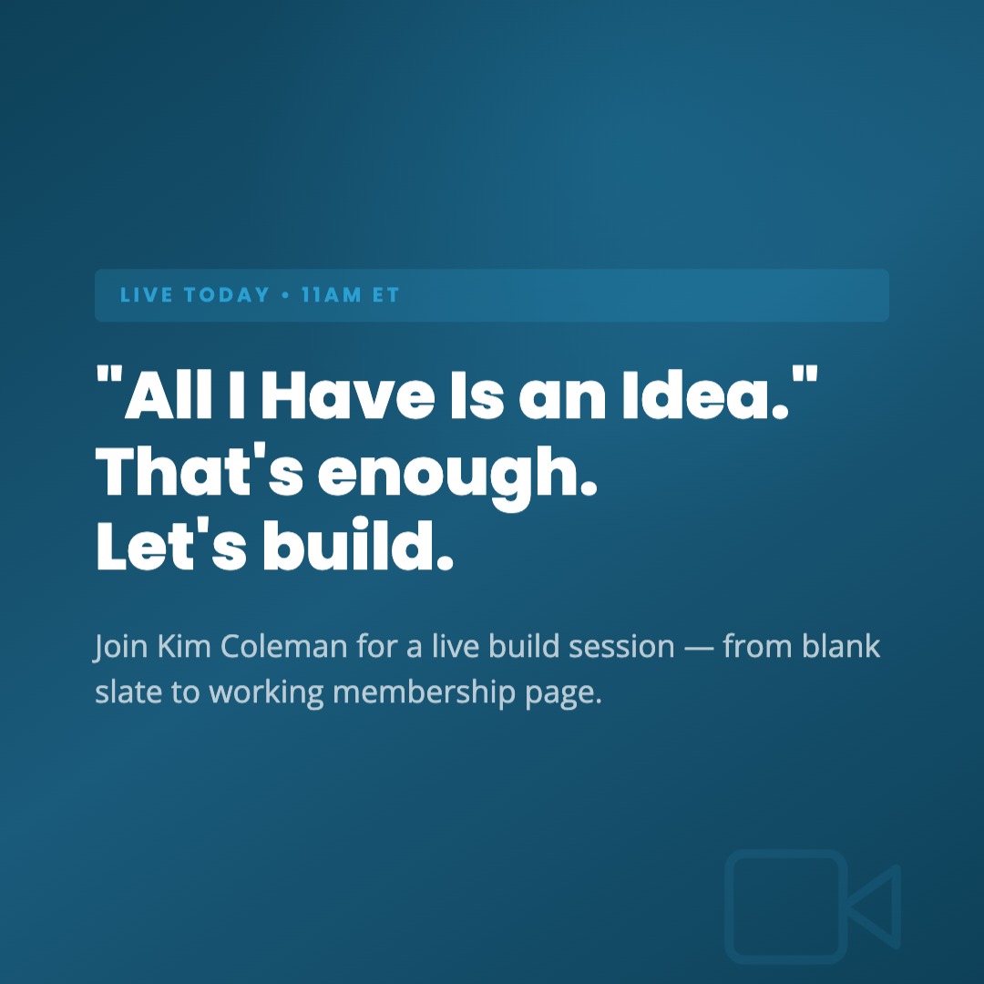 Live today at 11am EDT (UTC -4): "All I Have Is an Idea": a live build session. is taking a community idea and building a...