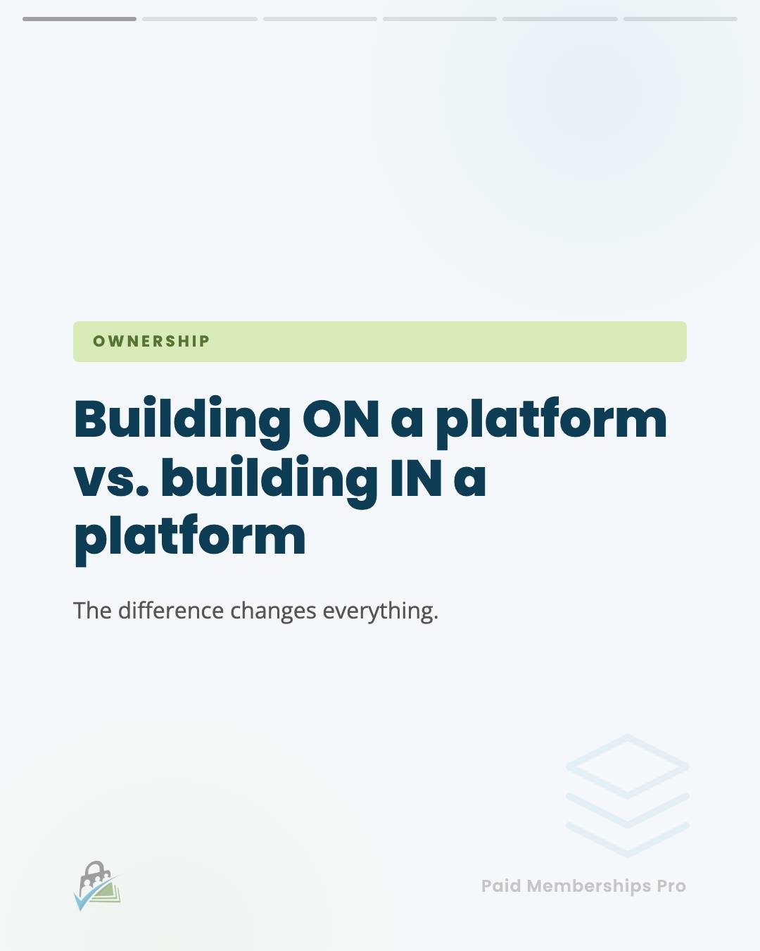 I think about this distinction constantly. When you build IN a platform, you are a tenant. The platform provides the...