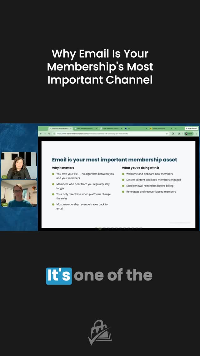 Algorithms decide who sees your posts. You decide who gets your emails. For a membership site, that difference matters...