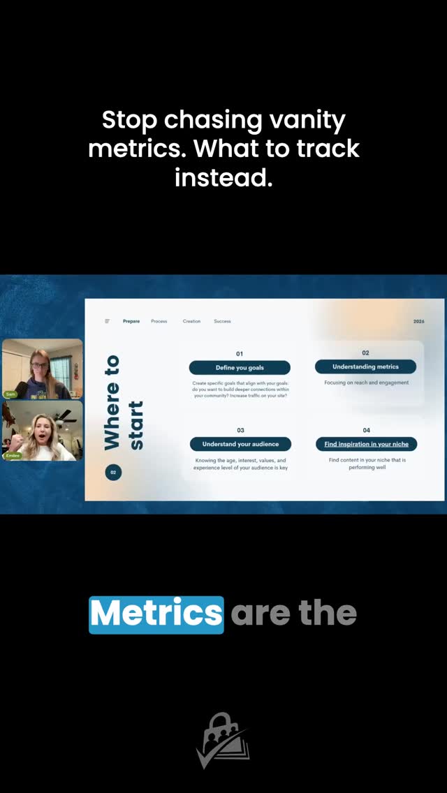 Likes ≠ results. Vanity metrics (likes, comments, follower count) are what everyone can see. Value metrics (views...