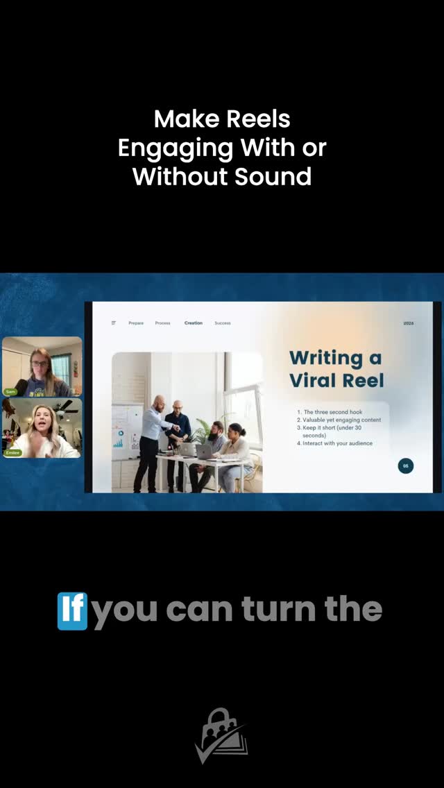 A litmus test for your Reels... before you post. Mute it: still engaging? Good visual hook? Audio only: still compelling...