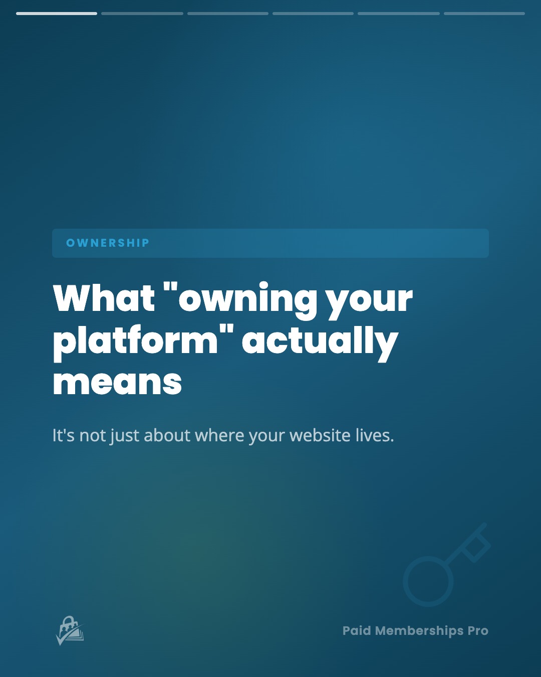 I hear "own your platform" a lot. Usually, it is followed by advice to get a custom domain or move off social media. That...