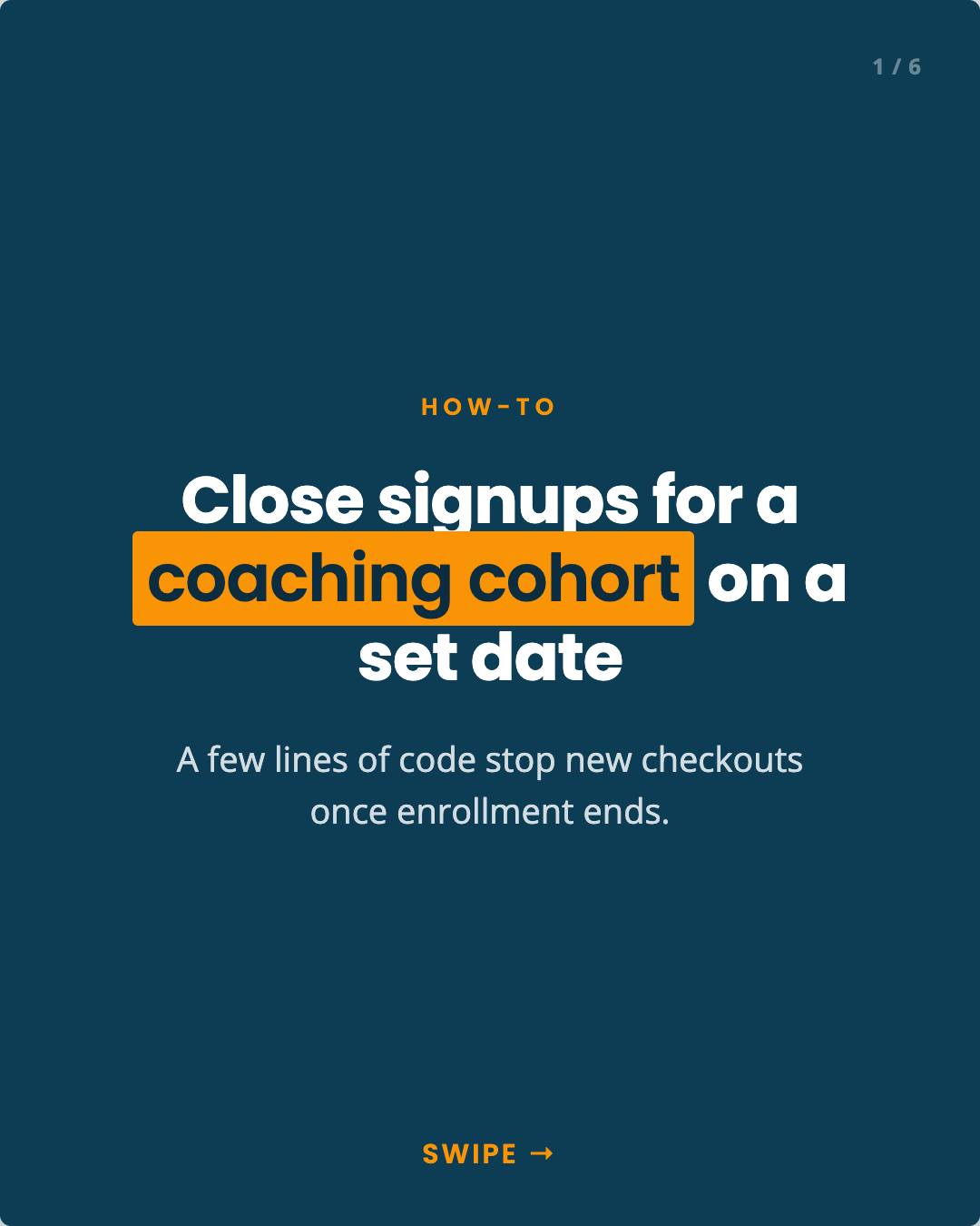 Running a coaching program or a cohort-based class? You can open enrollment, then close it automatically on a date you...