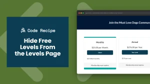 Hide Free Levels From the Membership Levels Page