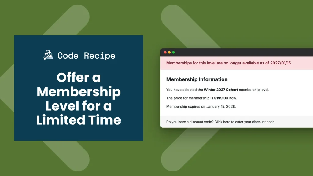 Checkout message showing membership registration has closed for a limited-time level