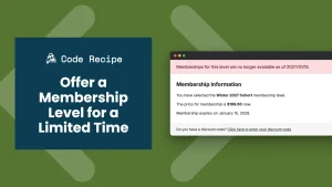 Offer a Membership Level for a Limited Time