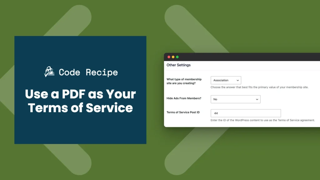 PMPro code recipe: use a media file like a PDF as your Terms of Service